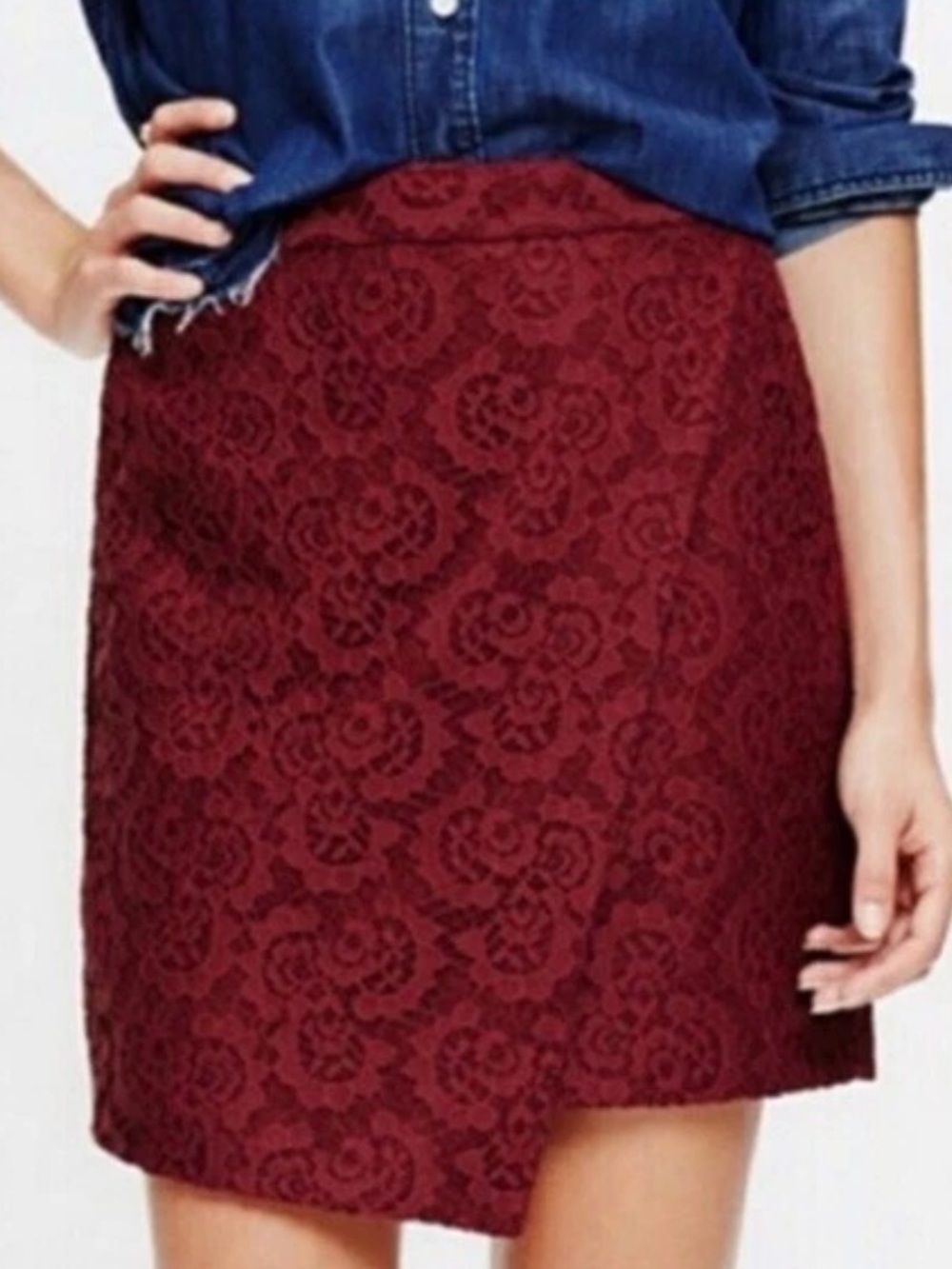 ✨NWT GORGEOUS Madewell Lace Asymmetrical Wrap Mini Skirt SZ 6 ✨